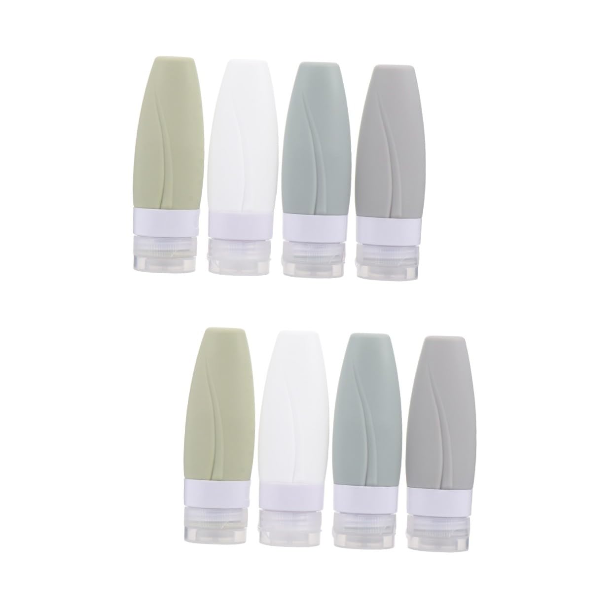 Healeved 2 Set Di Flaconi Da Viaggio in Silicone Vuoti Da Viaggio Per Articoli Da Toeletta Per Shampoo Lozione Cosmetici 4 Pezzi*2