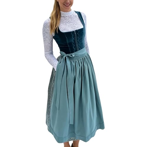 Traje aleman de Oktoberfest con delantal ajustable de estilo bavaro elegante