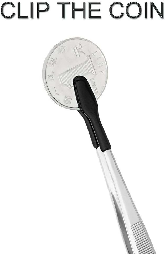 Stainless Steel Tweezer Precision Tongs Industrial Tweezers Hand Tool For Jewelry Coin Craft Laboratory Stamp Collection Supplies(12cm,black)