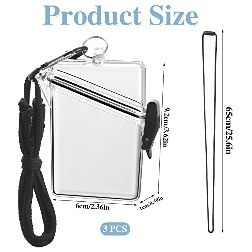 3 Pack Waterproof Id Card Badge Holder Case With Lanyard, Clear Waterproof Card Holder Lanyards For Id Badges And Keys Cards Coin Locker Dry Box Cruise Accessories Must Haves #TOP1