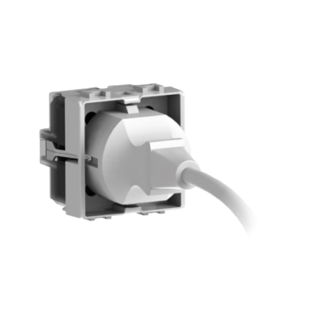 Confezione da 5 prese multistandard 10A 16A bipasso schuko, Moduli Bianchi, Compatibile Con Vimar Plana, antenna, ethernet, TV, antenna, USB, schuko, Per Placche originali e compatibili