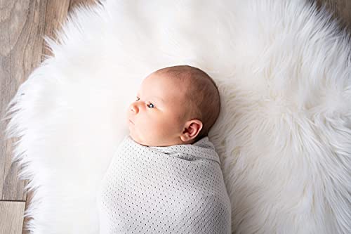 Image of Woombie AirWrap Organic Swaddle - Old Fashioned Receiving Blankets for Babies - Lightweight, Vented Design, Cool Gray, 44 x 44 inches