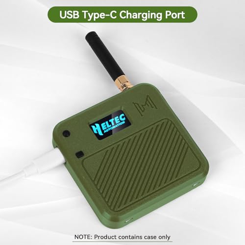 Heltec V3 Gehäuse für ESP32 LoRa Development Board Custom Meshtastic Case mit Antennenanschluss und Ladeschacht (N32 Version, Grün)