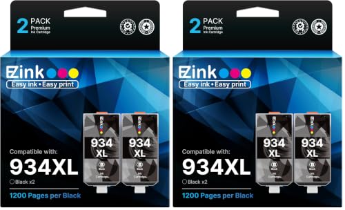 Image of E-Z Ink Compatible Ink Cartridge Replacement for HP 934 934XL 934 XL High Yield to use with HP Officejet 6800 6812 6815 6825 6822 6820 OfficeJet Pro 6230 6830 6200 6835 Printer (2 Black) (Pack of 2)