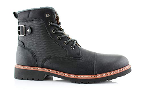 Image of Polar Fox Men's Casual Cap-Toe Ankle Boot Collection | Lace-Up Work, Combat, and Chukka Styles
