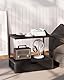 IBUYKE 2-Tier Desktop Drucker Stand, Drucker Tisch mit Speicher Regal, Multifunktions Schreibtisch Organizer für Ordner, Bücher, für Faxgerät, Scanner, Home Office,Black TLJ015B