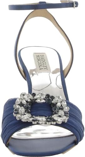 Badgley Mischka Women's NIMAH Heeled Sandal, Navy Satin, 7.5 | Image 2