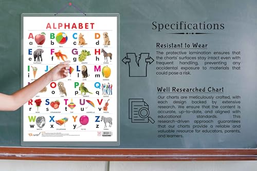 Image of GO WOO ALPHABET CHART HARD LAMINATED | Durable Laminated ABC Learning Poster