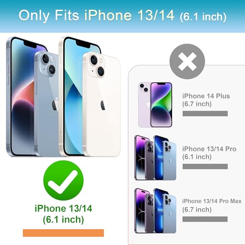 Coque portefeuille iPhone 14 et 13 avec 5 emplacements cartes violet - 7