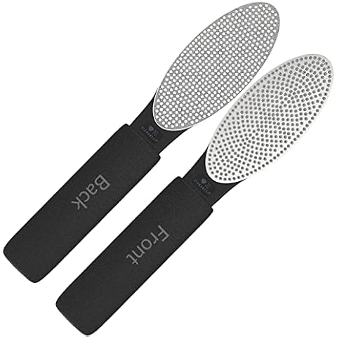 Diamancel Luxury Diamond Double Foot Buffer - #10 Fine Grit Finishing Rasp and #22 Coarse Grit Buffer - Smooths Calluse, Rough Skin Cover