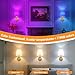 Nekhung Battery Operated Wall Sconces Set of Two, Wireless Battery Wall Light with 10000mAh RGB Dimmable Magnetic Bulb and Remote, Rechargeable Sconce Wall Decor for Bedroom Living Room Hallway