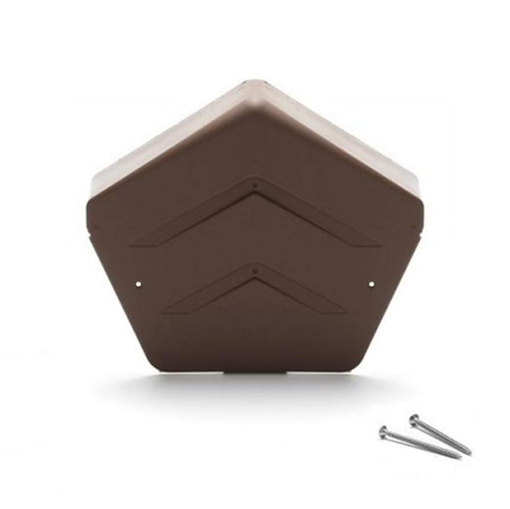 Manthorpe Dry Verge Square Line Ridge End Cap with Fixing Screws (Brown)