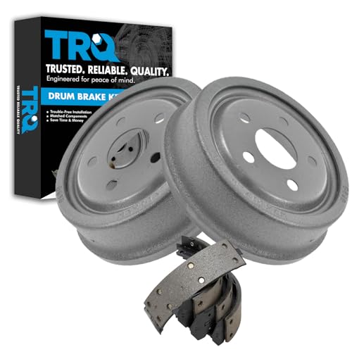 TRQ Rear Brake Drums & Shoes Kit Set Compatible with Buick Chevy Oldsmobile Pontiac