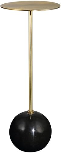 Miniatura 2 de Uttermost Gimlet - Mesa de bebida moderna Art Deco de 22 pulgadas de alto mármol y latón