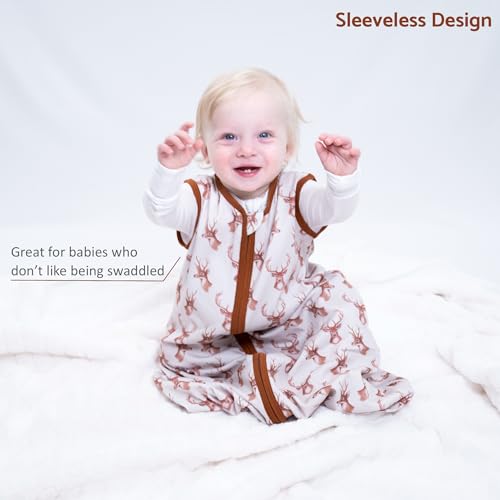 Image of LollyBanks Sleep Sack, 100% Cotton Neutral Baby Sacks, 0.5 TOG Sleep Sacks Lightweight with 2-Way Zipper