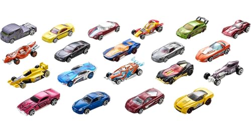 Hot Wheels Toy Track Set & 4 1:64 Scale Cars, 3+ ft Tall With Motorized Gorilla & Storage for 140 Cars + 40-ft Track Pack & Set of 20 Toy Vehicles in 1:64 Scale