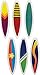 Surfboard Cake Decorations and Cupcake Toppers - 24 pcs
