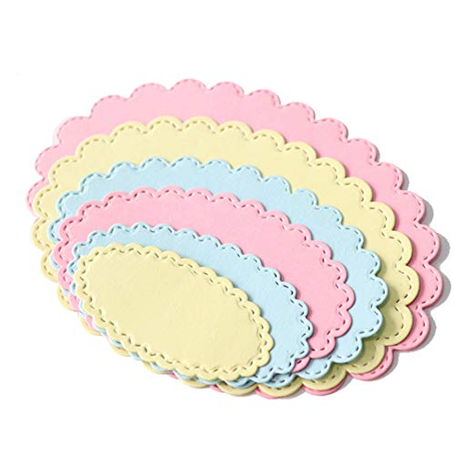 Stanzformen, oval, rund, gewellter Rahmen, Stanzform für Bastelarbeiten, Scrapbooking, Kartenherstellung, Album, Geschenkbox, Dekoration, Metall-Prägeschablone Cover