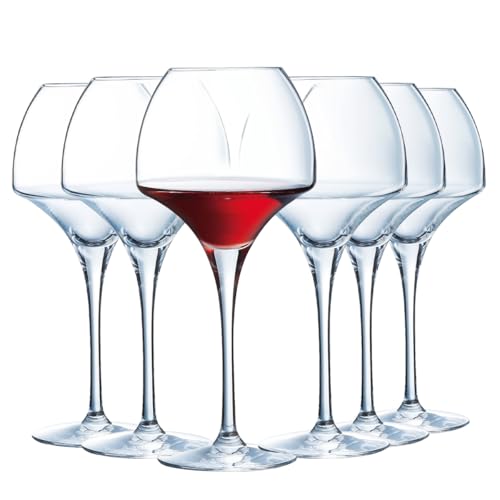 Chef&Sommelier - Collection Open Up - 6 verres à vin 47 cl en Cristallin - Soft - Modernes et Elégants - Fabriqués en France - Emballage renforcé