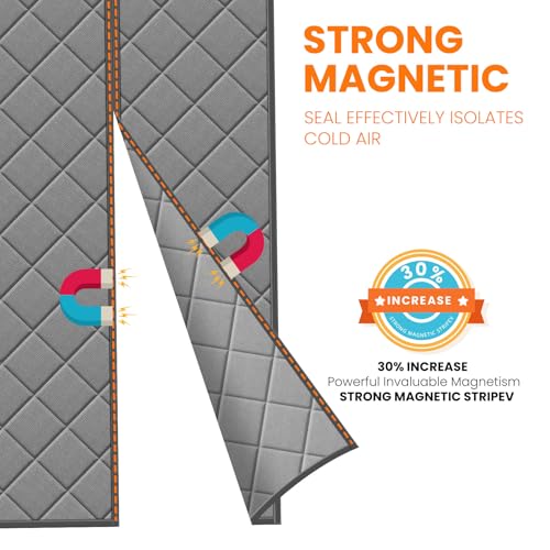 MYCARBON Wärmeschutzvorhang Tür, 80x210cm Magnet Thermo Türvorhang – Ansicht 5