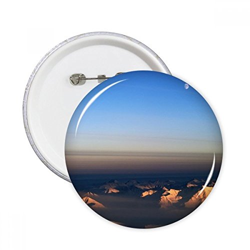 Badge rond bleu ciel paysage de sable pour personnaliser un sac d'école