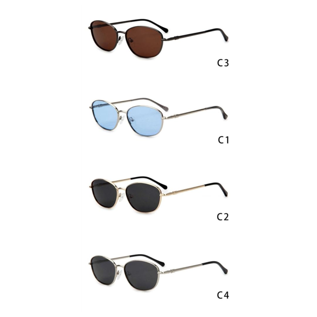 Gafas de sol elípticas de metal con protección UV para conducción al aire libre