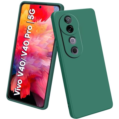 Image of TRUEUPGRADE Liquid Silicone Designed Back Case Cover for Vivo V40 / V40 Pro / T3 Ultra 5G | Microfiber Inside, Full Protection | Bumper Back Cover Case for Vivo V40 / V40 Pro / T3 Ultra 5G - Green