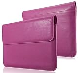 Kuzy Compatible with MacBook Pro 13 inch Sleeve Leather, 13 inch Laptop Sleeve Case for MacBook Air 13 inch Sleeve Case Cover (New Version) PU Leather Laptop Sleeve, Pink