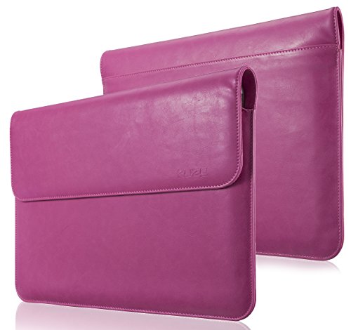 Super Brands Kuzy Compatible with MacBook Pro 13 inch Sleeve Leather, 13 inch Laptop Sleeve Case for MacBook Air 13 inch Sleeve Case Cover (New Version) PU Leather Laptop Sleeve, Pink
