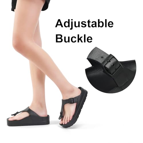 Image of TIKVAW Women's Platform & Wedge Sandals with Arch Support for Woman Slides Comfort Lightweight Outdoor Slippers Ultra Cushion