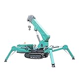 Extreme Capacity Crane Compact Crawler, Hydraulic with Articulating Foldable Arm, 360° Rotation, Long Reach Hook for Bridge Construction & Heavy Industrial Use