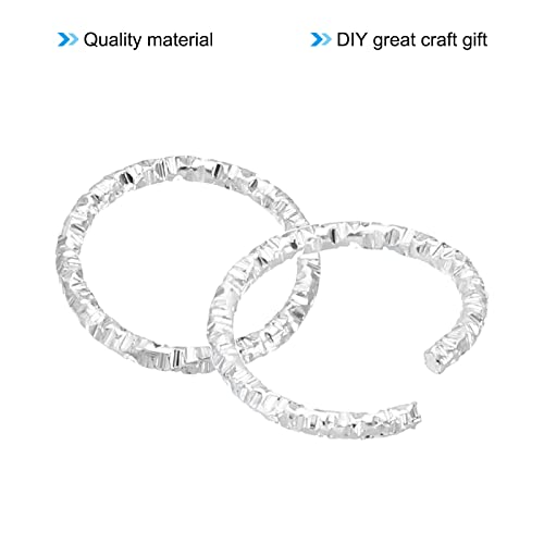 PATIKIL 1.2 x 12mm Wine Glass Charm Ring, 200 Pack Metal Earring Beading Hoop Twisted Open Jump Rings, Silver - Image 4