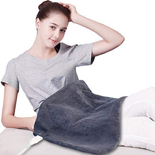 Tech Love XXL Electric Heating Pad for Neck Shoulder and Back Pain Relief with Fixation Strap Moist Heat Pad with Auto Shut Off Extra Large 20'' x 28'' - Charcoal Gray - Thumbnail 2