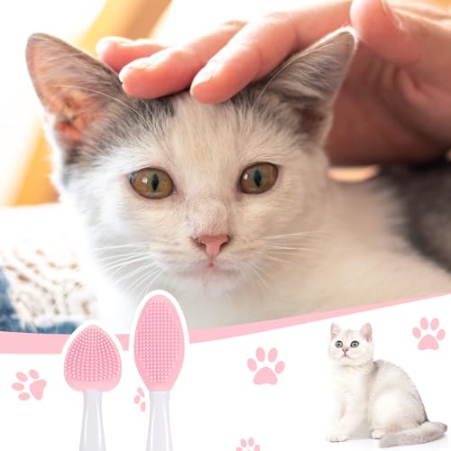 Image of 4PCS Cat Chin Brush Set Cats Acne Chins Treatment, Black Seed Exfoliating Brushes, Dual Sided Soft Silicone Cat Grooming Scrubber Brush Cleaner for Cats Chin Acne and Blackhead Exfoliation