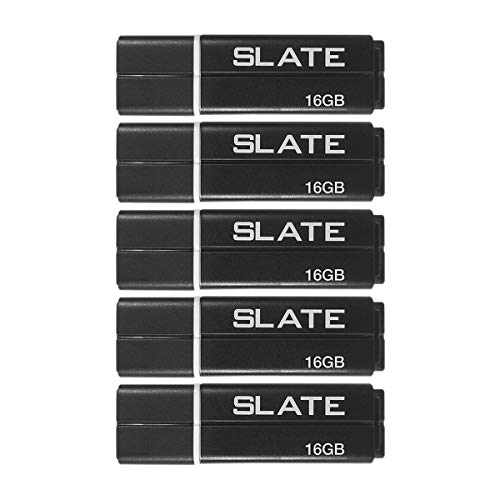 Patriot Memory Slate 16GB USB 3.0 Flash Drive 5 Pack, Black (PSF16GLSS3USB5P)