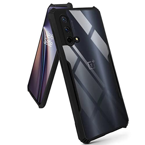 Image of Jkobi Back Cover Case for OnePlus Nord CE 5G (Crystal Glass Back | Shockproof Bumpers | Professional Black)