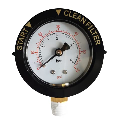 Pressure Gauge 0-60 PSI 190058 Replacement for Pool/Spa Valve Filters Bottom Mount