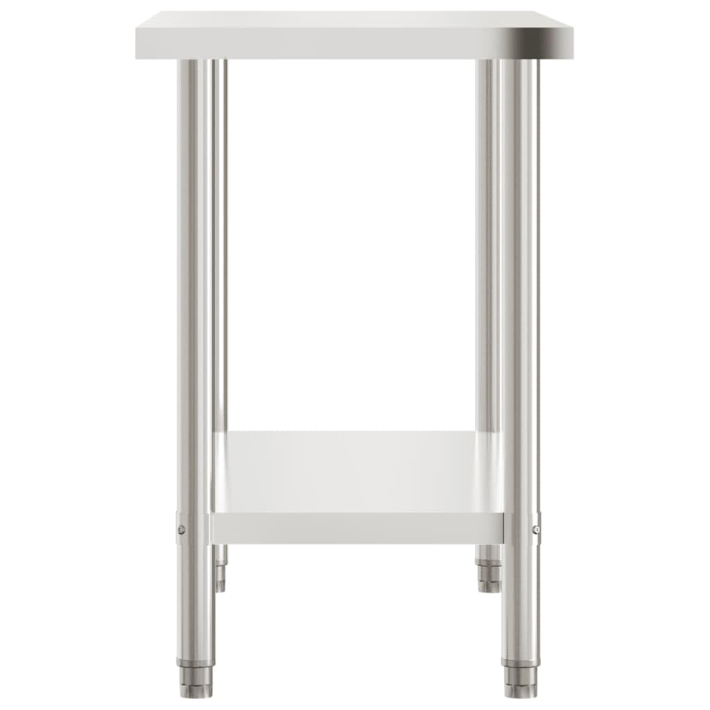Table de Travail en Acier Inoxydable 110x55x85 cm pour Cuisine Professionnelle Restauration équipement matériel de Cuisine Traiteur avec étagère de Rangement Stable et Pieds réglables
