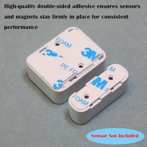 Image of Replacement Adhesive for SimpliSafe Alarm Entry Sensors and Magnets - 20 Pre-Cut Adhesives for Sensors & 20 for Magnets - No Cutting Needed, Easy to Install - Secure & Durable Hold