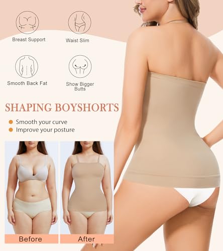 Image of Compression Tank Tops Shapewear For Women Slimming Camisole Tummy Control Tube Tops Body Shaper