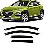 Tinted Tape-On Side Window Vent Visor Deflectors Rain Guards Compatible with Hyundai Kona 2018 - 2023 SE SEL Plus Night Limited Ultimate 2019 2020 2021 2022