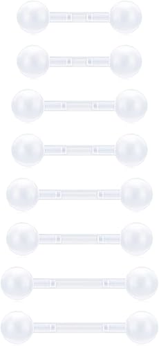 Miniatura 2 de D.Bella 50 piercings multicolor para lengua y pezón Plástico y acero quirúrgico 14G 0.630 in Piercing Barbells