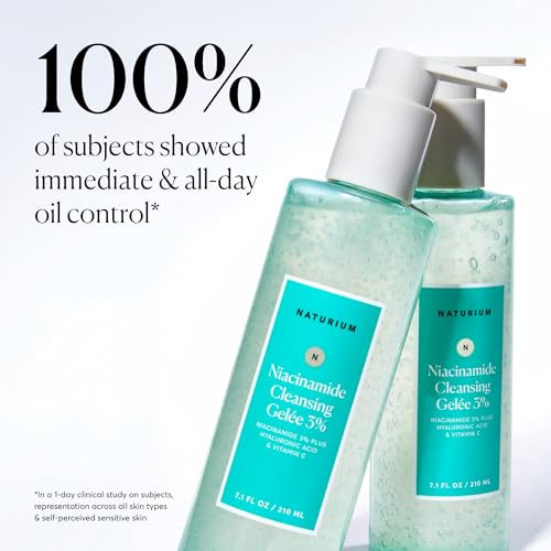 Image of Naturium Niacinamide Cleansing Gelee 3%, 7.1 fl oz | Gentle & Smoothing Face Wash, Unclogs Pores, Makeup Remover, with Hyaluronic Acid & Vitamin C, for Soft Skin & Even Texture