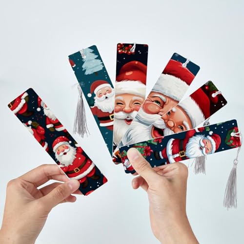 Marque-pages Père Noël à pompons : repère de lecture anti-pli - 3