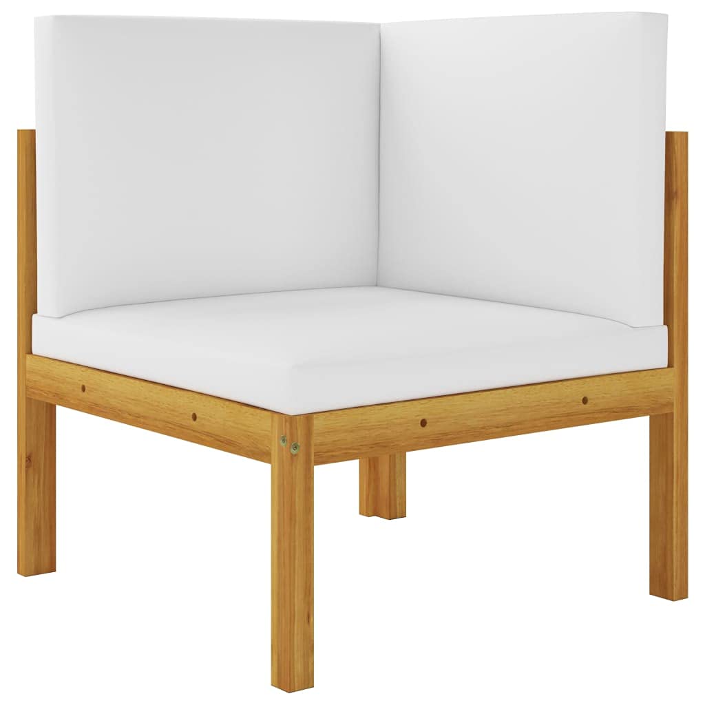 Banco de madera de acacia con cojín, banco de jardín de 2 plazas con respaldo trenzado, madera de acacia maciza engrasada, acolchado grueso, cojín extraíble para asiento y respaldo, diseño