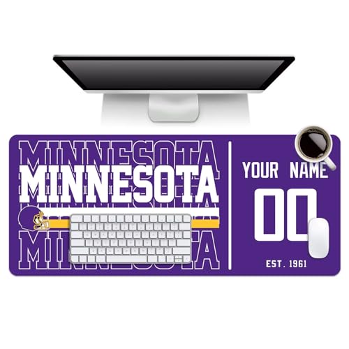 Image of ANTKING Minnesota Mouse Pad Custom Name and Number Desk Pad for Men Women Youth Gifts