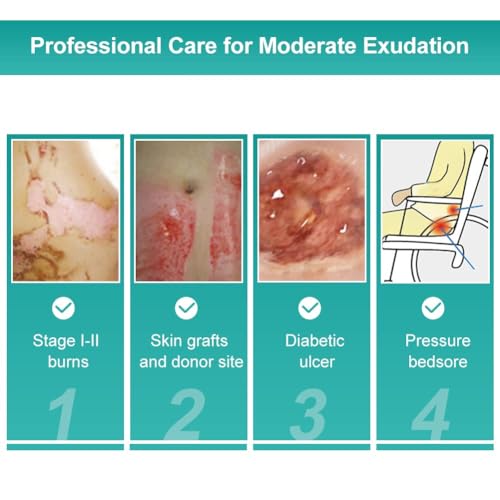 Image of Dimora Hydrocolloid Dressing 4 inch x 4 inch for Wound Care, 10 Pcs Large Patch Bandages with Self-Adhesive for Bedsore, Burn, Blister, Acne Care, Super Absorbent for Fast Healing