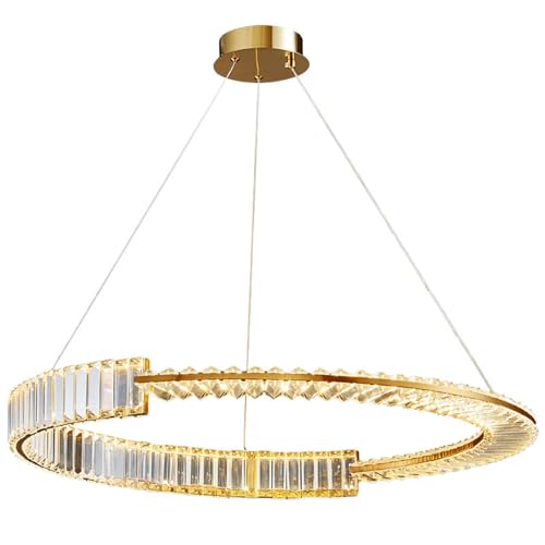Lustre en anneau cristal luminaire suspendu pour salle à manger moderne