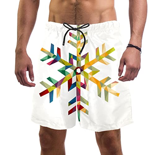 Maillots de bain pour hommes JDEZ à motif flocon de neige de Noël