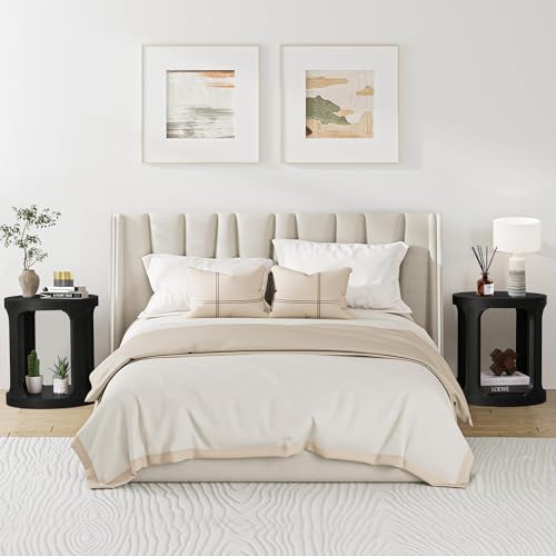 Yuchiath END TABLE SET Of 2, Round Side Table With 2-Tier Storage, Accent Sofa Table For Living Room  thumb #4